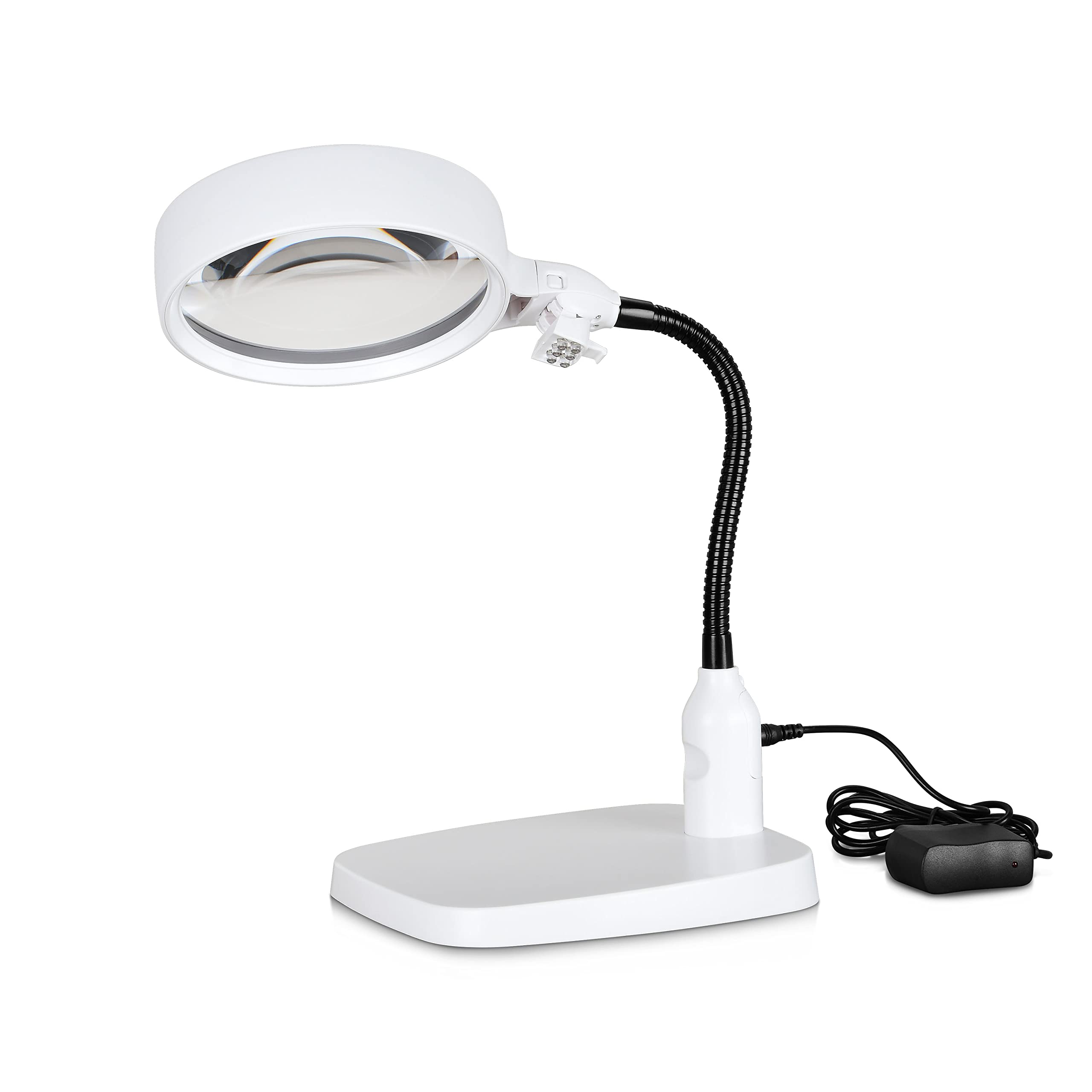 Magnifier LED Lamp 8X Magnifying Glass Desk Table Reading Light W/ Clamp  B5T6
