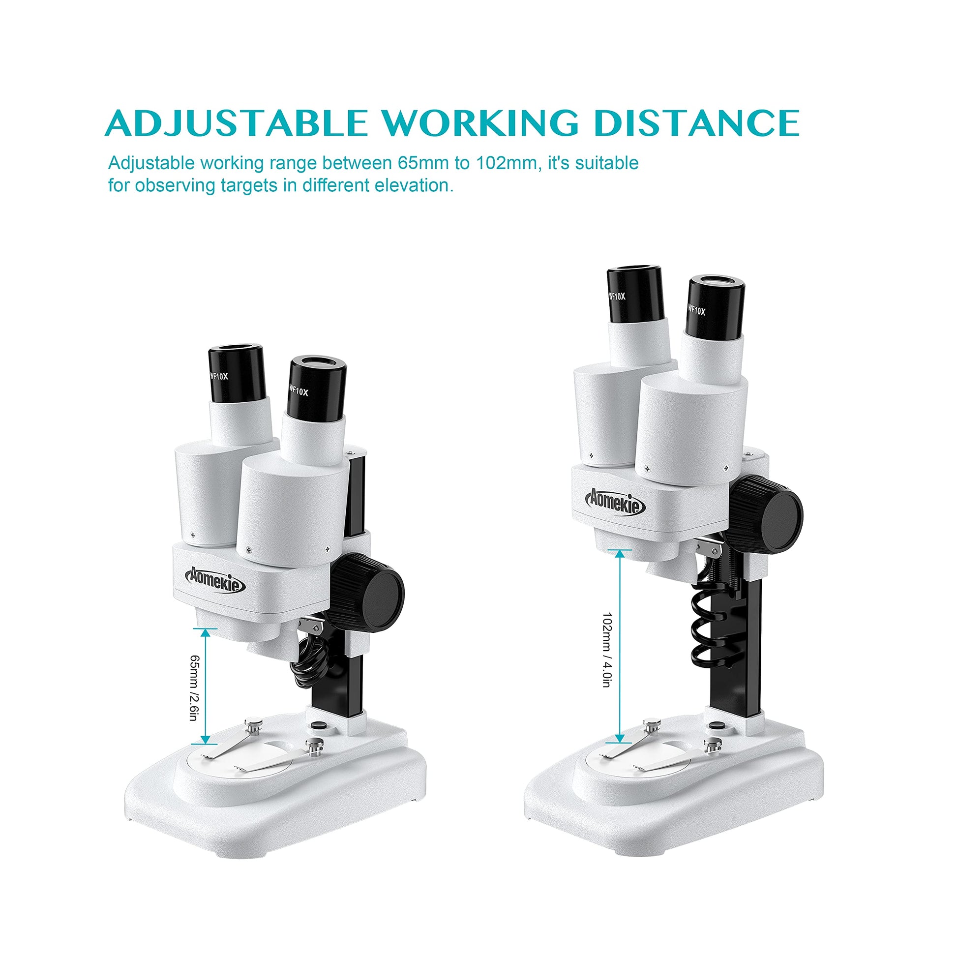 Microscope binoculaire stéréo ajustable 40X