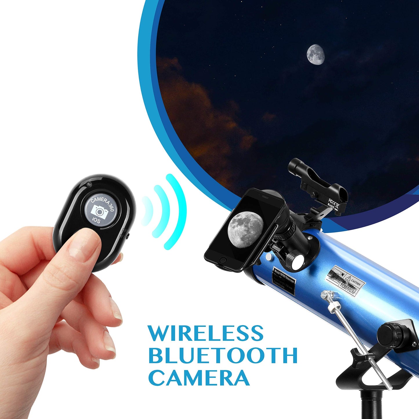 70076 Reflector Telescopes with High Tripod Phone Holder 210X for Moon Watching