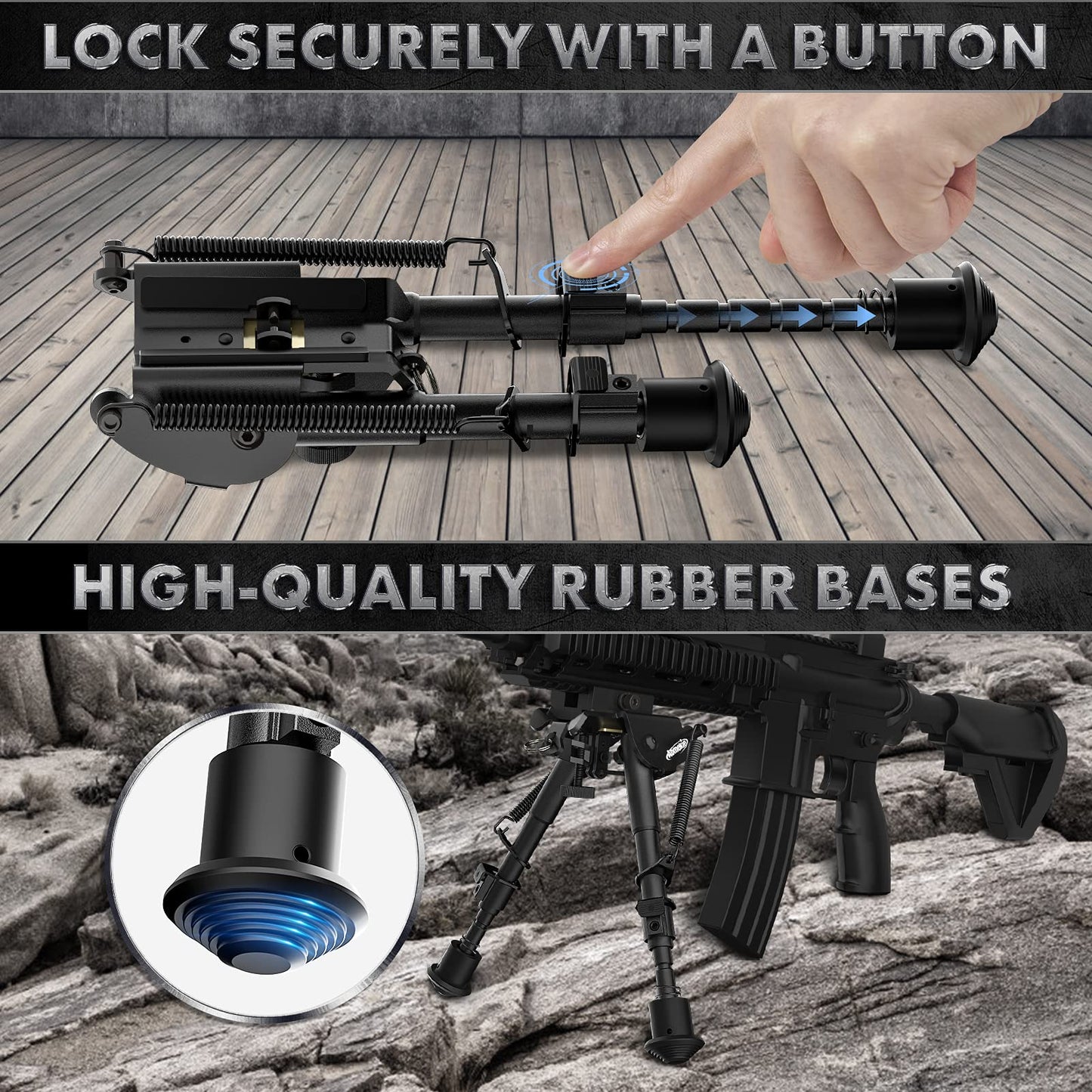 6-9 Inch Adjustable Hunting Rifle Bipod