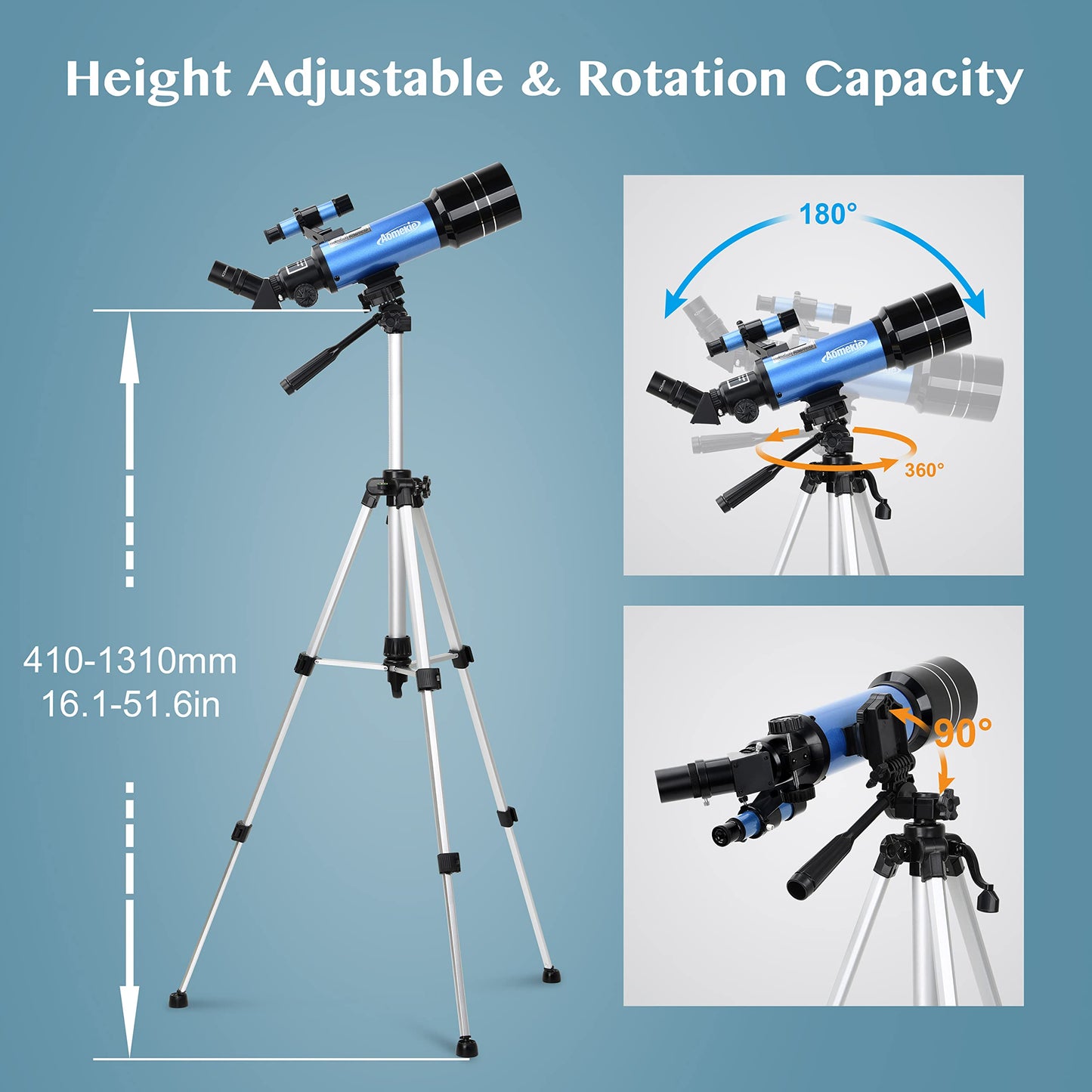 400mm/70mm Telescopes with Backpack Adjustable Tripod for Adults Kids Gift