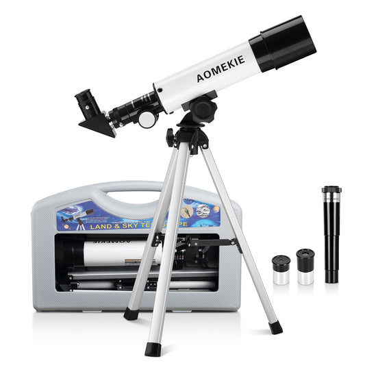 50/360mm Telescopes for Kids Astronomy Beginners with Carrying Case Tripod
