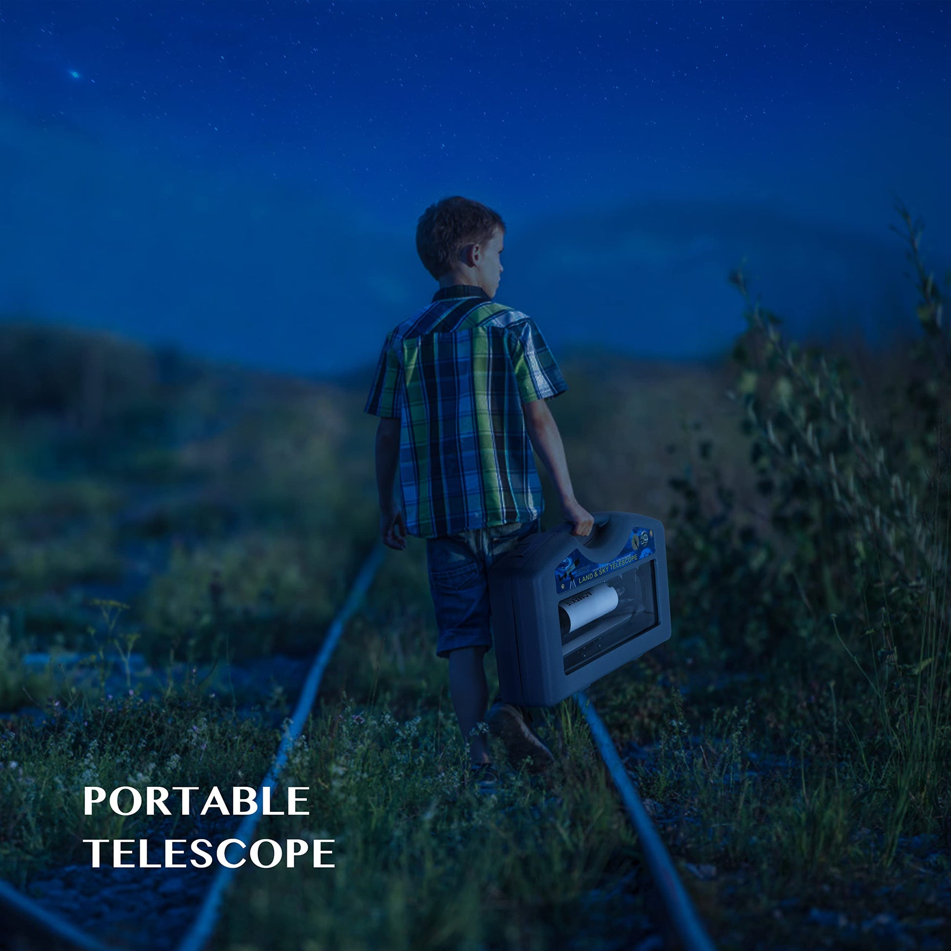 AOMEKIE Telescopio para niños con mochila Adaptador de teléfono 10X  Telescopio para principiantes de astronomía con trípode ajustable,  telescopios