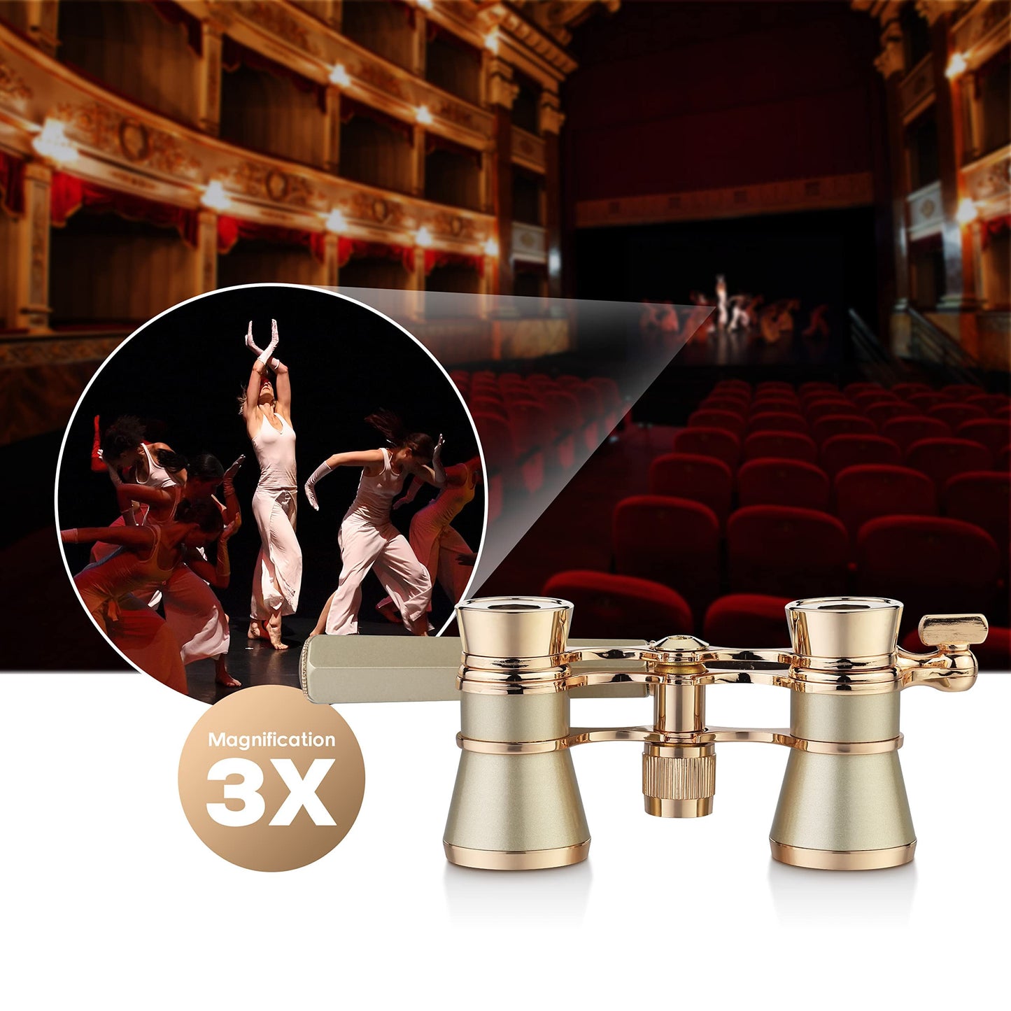3X25 Lorgnette Theater Opera Glasses